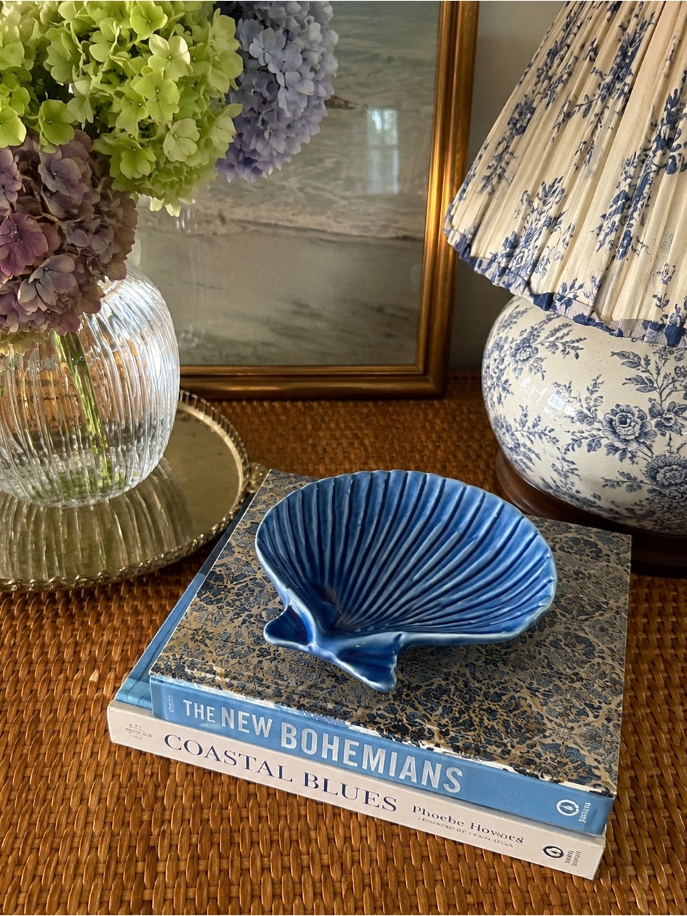 Blue Ceramic Shell Dish - Picture 2 of 10
